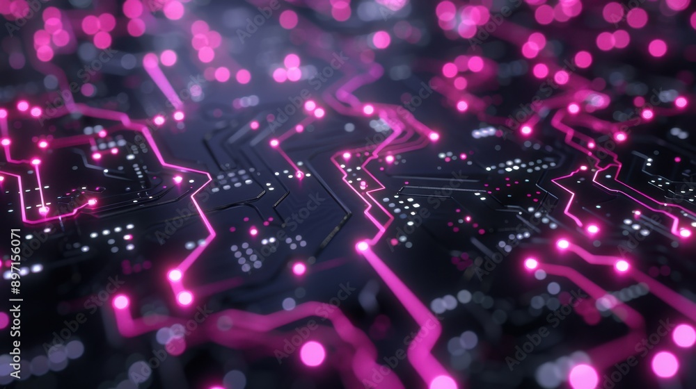 AI connectivity map, steel grey backdrop, neon pink circuits, illuminated nodes, futuristic and complex. AI connectivity map, steel grey backdrop, neon pink circuits, illuminated nodes, futuristic and complex.