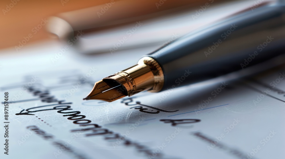Fototapeta premium Business contract being signed, highlighting formal agreements and business deals