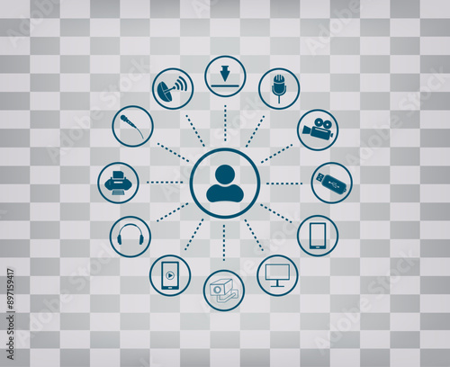 Vector icon on gray background with gradient