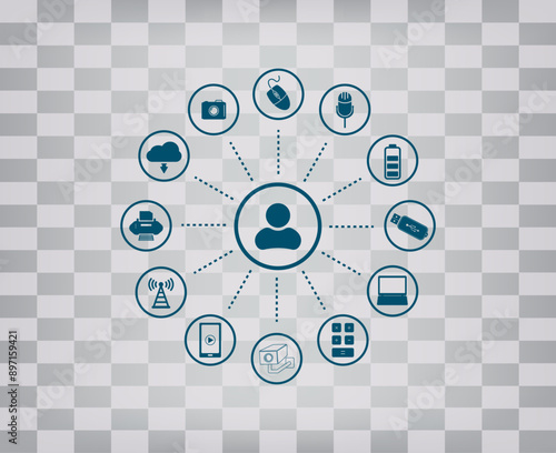 Vector icon on gray background with gradient