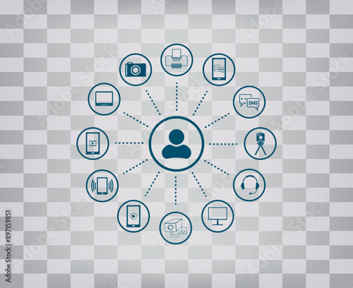 Vector icon on gray background with gradient