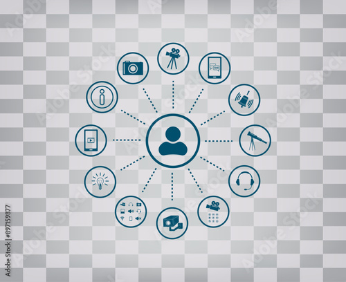 Vector icon on gray background with gradient