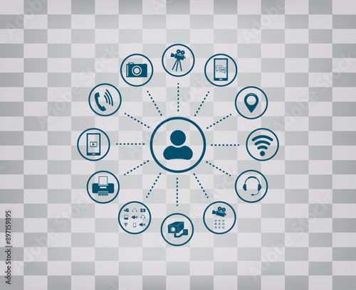 Vector icon on gray background with gradient