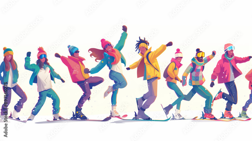 A Colorful Winter's Day on the Slopes A Colorful Winter's Day on the Slopes