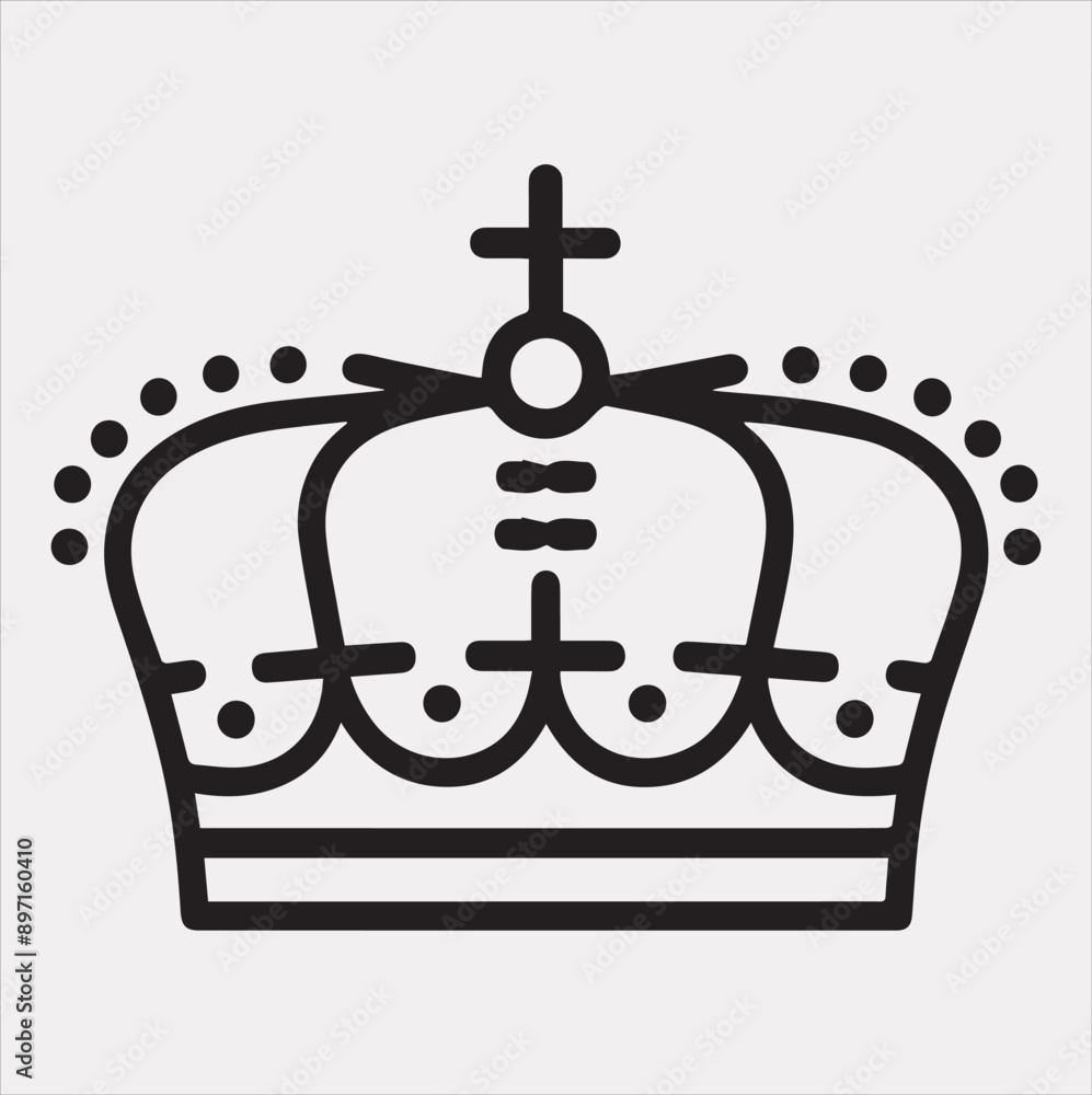 Crown Royal King cap silhouette vector on a white background Crown Royal King cap silhouette vector on a white background