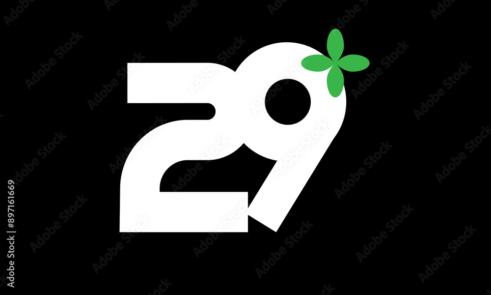 29 Leaf Number Logo Green White Health 29 Leaf Number Logo Green White Health