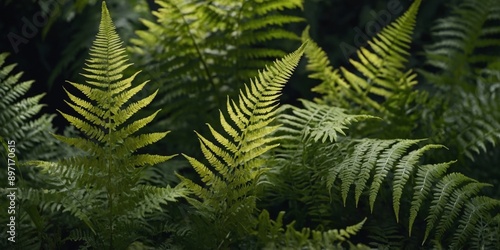 Wallpaper Mural Four different types of fern leaves, useful for botanical illustrations or decorative purposes. Torontodigital.ca