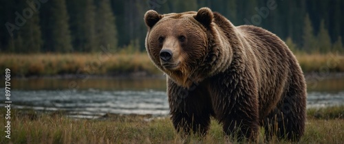 Grizzly bear beautifull nature wildlife animal collection. photo