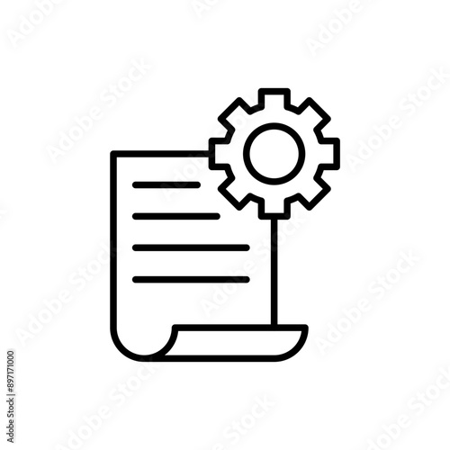 Technical documentation outline icons, minimalist vector illustration ,simple transparent graphic element .Isolated on white background