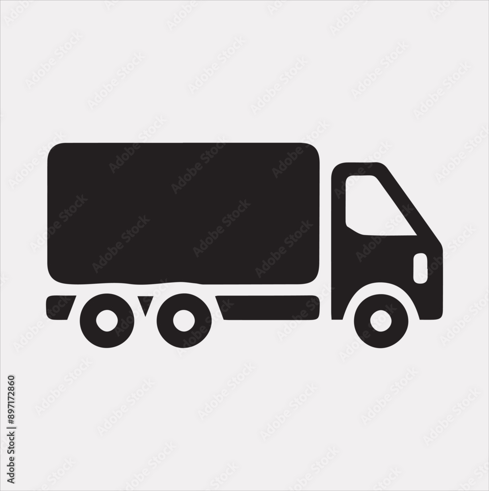 Delivery truck silhouette vector on a white background Delivery truck silhouette vector on a white background