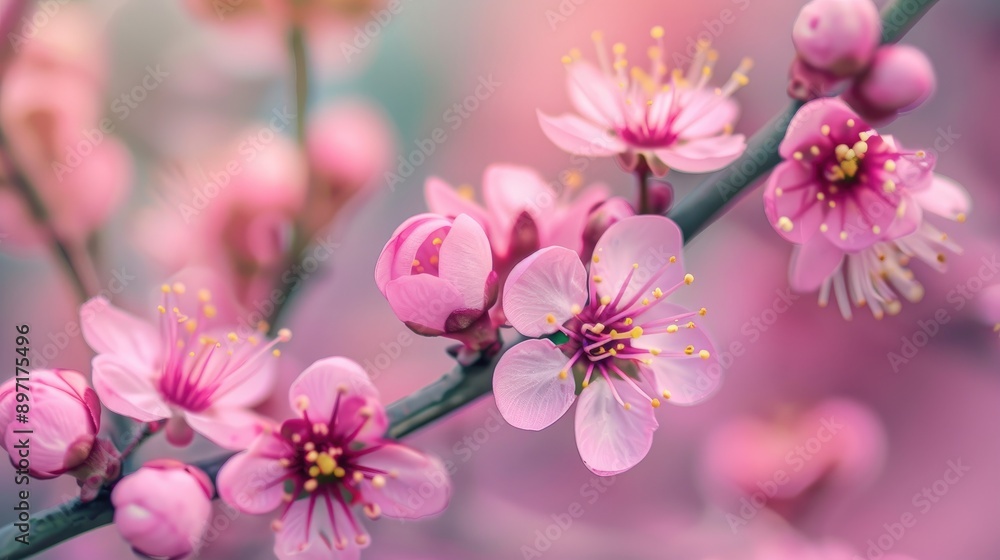 Obraz premium Macro beauty of blooming flowers in spring