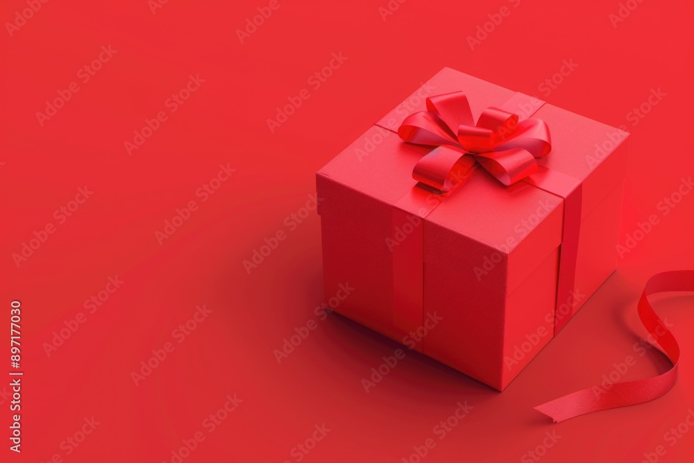 A small red gift box tied with a matching red ribbon, perfect for birthdays or holidays A small red gift box tied with a matching red ribbon, perfect for birthdays or holidays