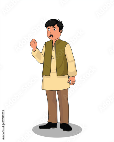 Indian village man cartoon character design