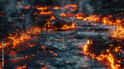 Burning Embers in a Stream of Water.