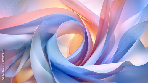 Wavy and twisted abstract background with a blue and pink gradient