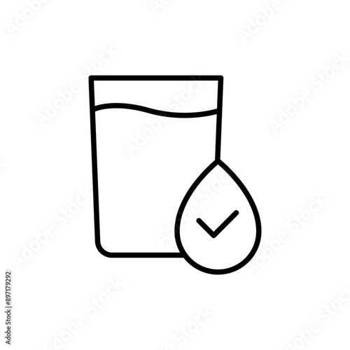 Clean water outline icons, minimalist vector illustration ,simple transparent graphic element .Isolated on white background