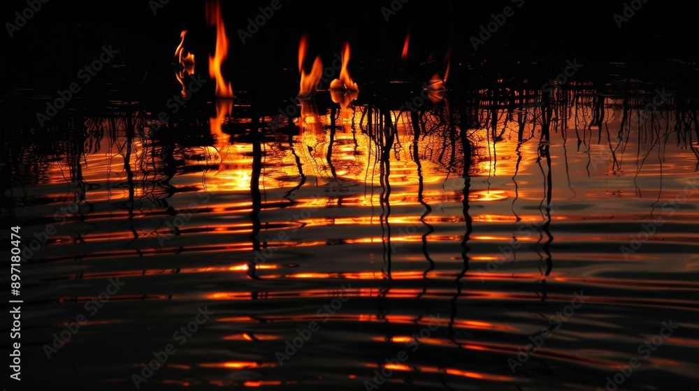 Fire Reflection in Water. Fire Reflection in Water.