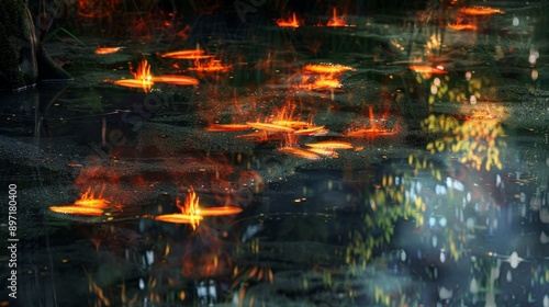 Burning Reflections on Water.