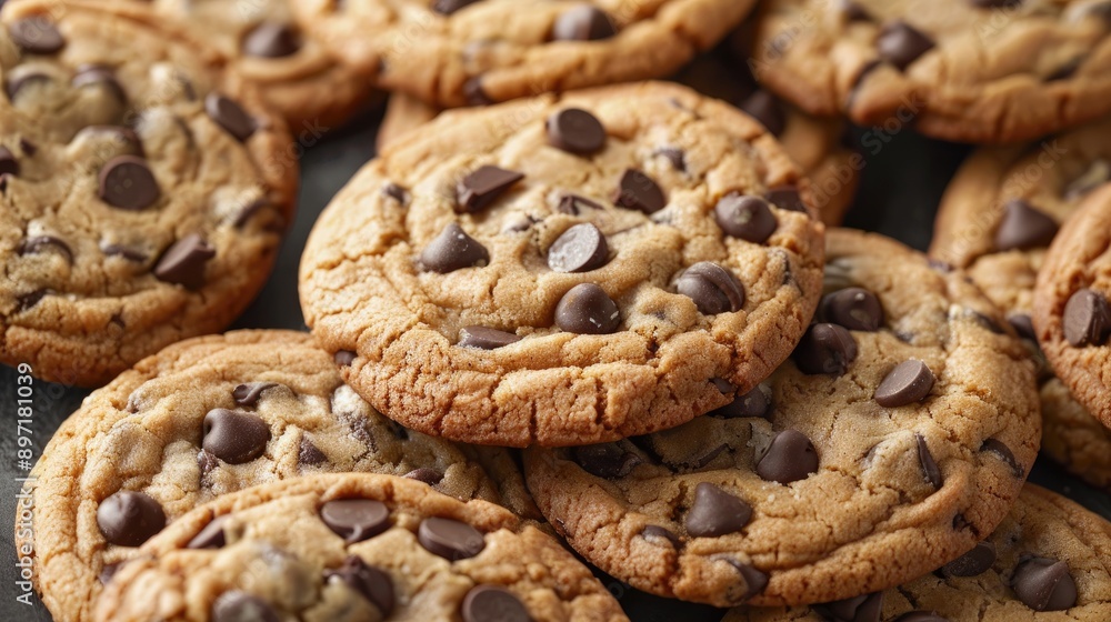 Detailed photo of chocolate chip cookies Detailed photo of chocolate chip cookies