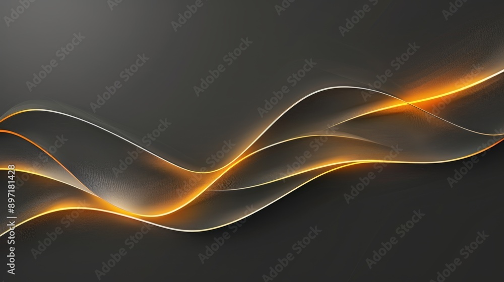 © AItist - Modern and elegant design, abstract dark background with glowing orange wavy lines