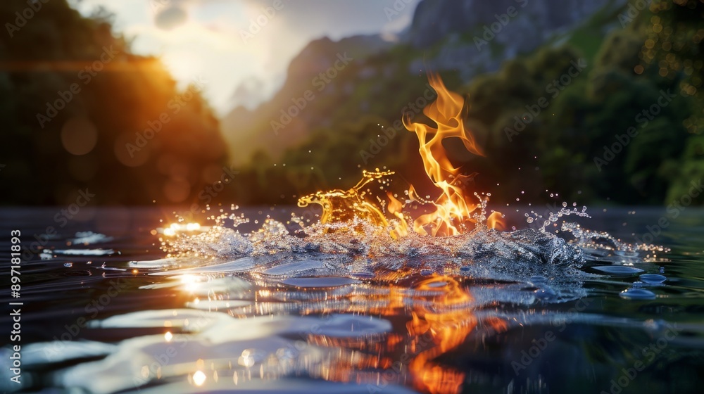 Fire and Water, a Spectacular Natural Phenomenon. Fire and Water, a Spectacular Natural Phenomenon.