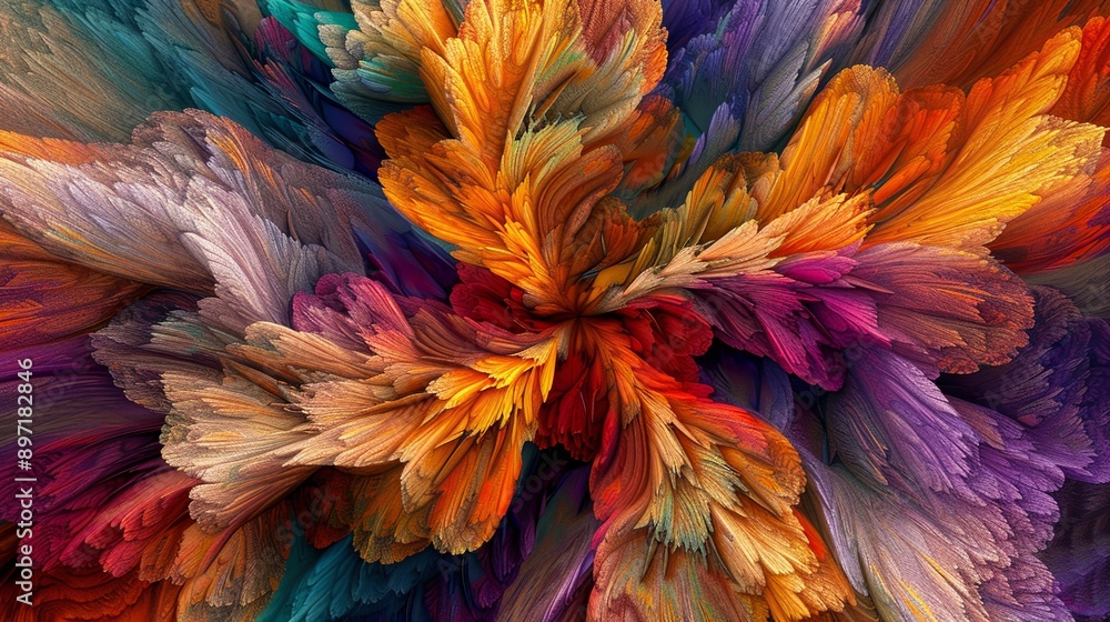 Abstract background with an explosion of shapes and colors forming a beautiful pattern Abstract background with an explosion of shapes and colors forming a beautiful pattern