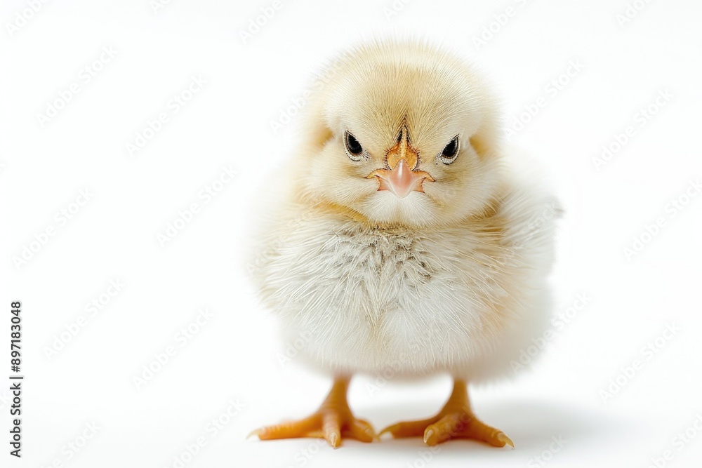 Obraz premium A small, fluffy chick with a defiant expression.