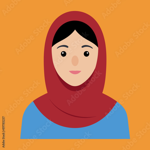 beautyful arabic woman vector illustration