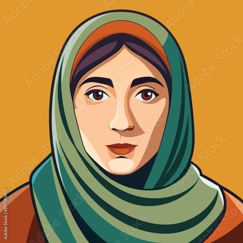 beautyful arabic woman vector illustration
