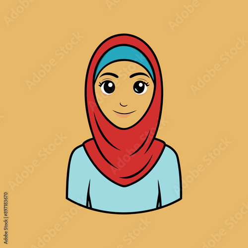 beautyful arabic woman vector illustration