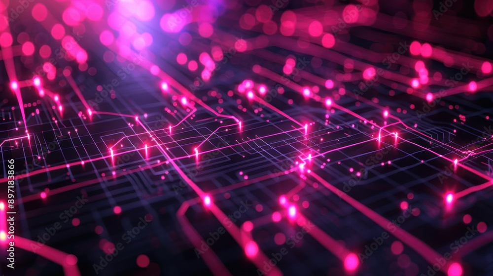 World connectivity network, jet black backdrop, holographic magenta lines, glowing nodes, advanced and innovative. World connectivity network, jet black backdrop, holographic magenta lines, glowing nodes, advanced and innovative.