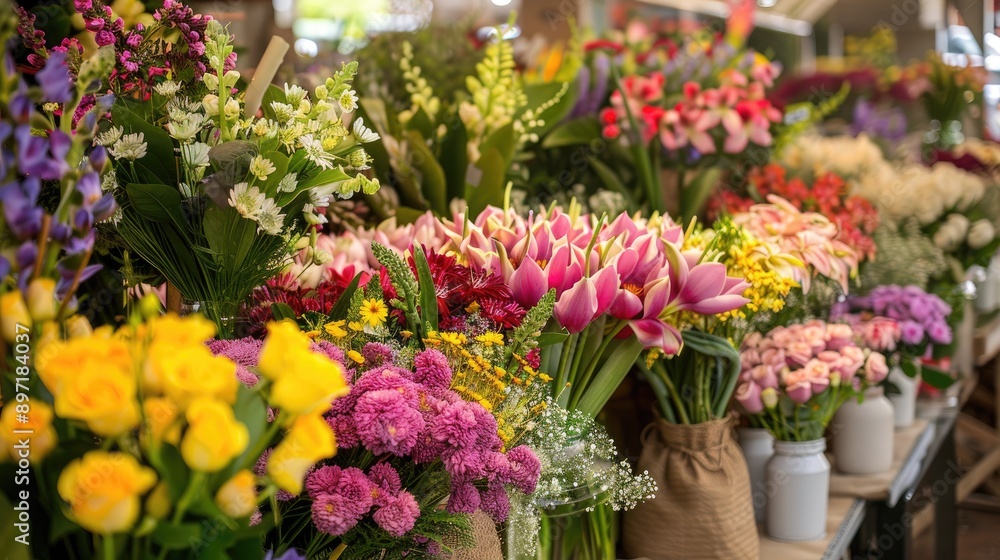 Flower festival featuring bouquets Flower festival featuring bouquets