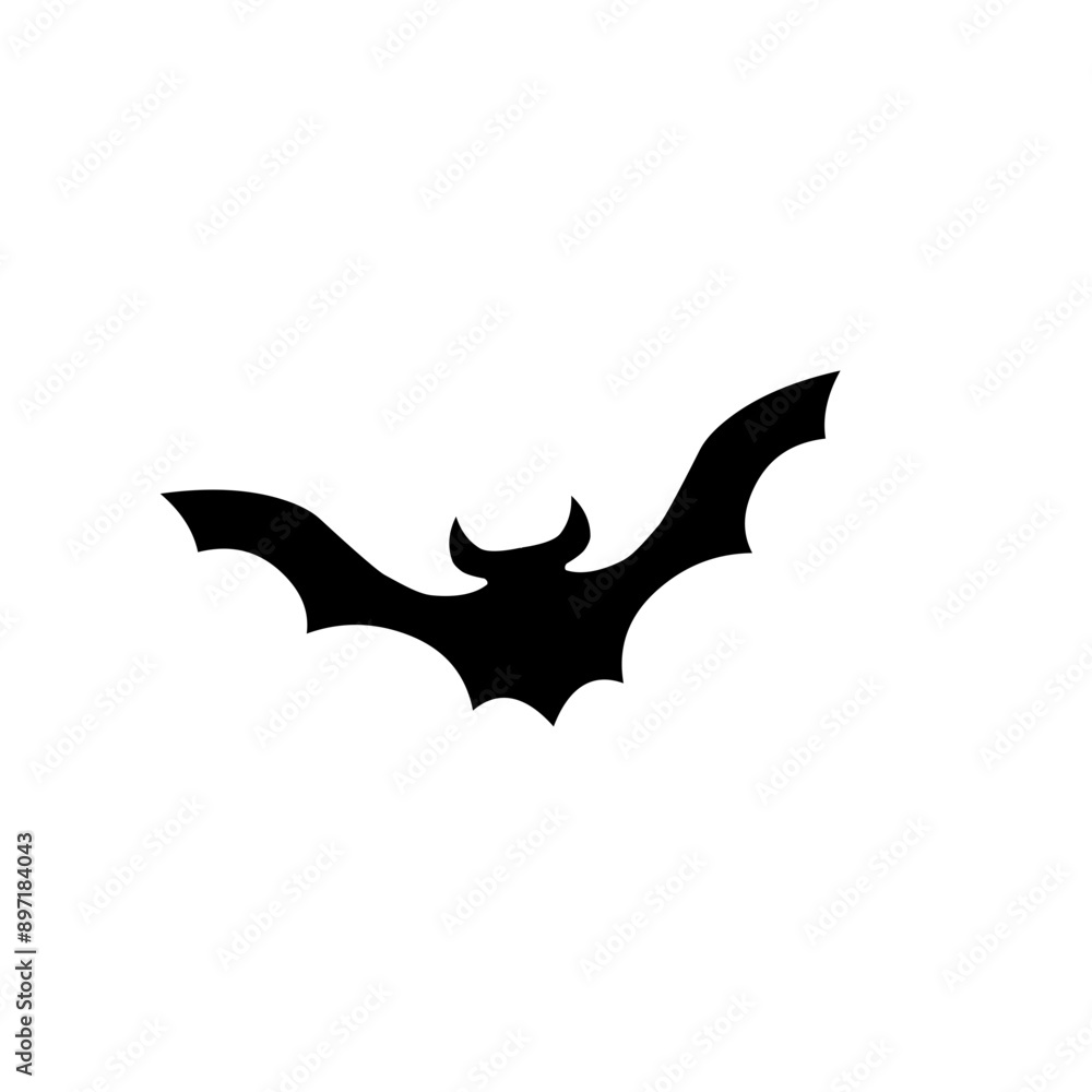 Black silhouettes of halloween bats set on white background Black silhouettes of halloween bats set on white background