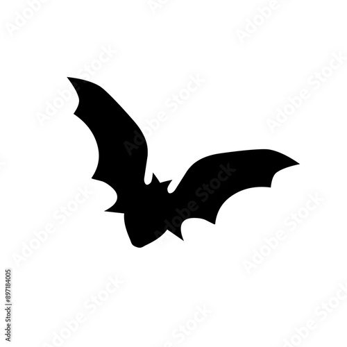 Black silhouettes of halloween bats set on white background