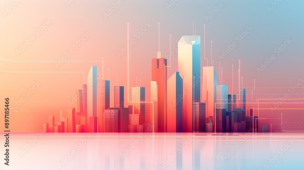 A futuristic cityscape with skyscrapers and glowing data streams, representing the integration of AI in urban settings. A futuristic cityscape with skyscrapers and glowing data streams, representing the integration of AI in urban settings.