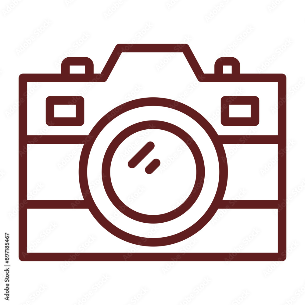 Camera Vector Line Maroon Icon Design Camera Vector Line Maroon Icon Design