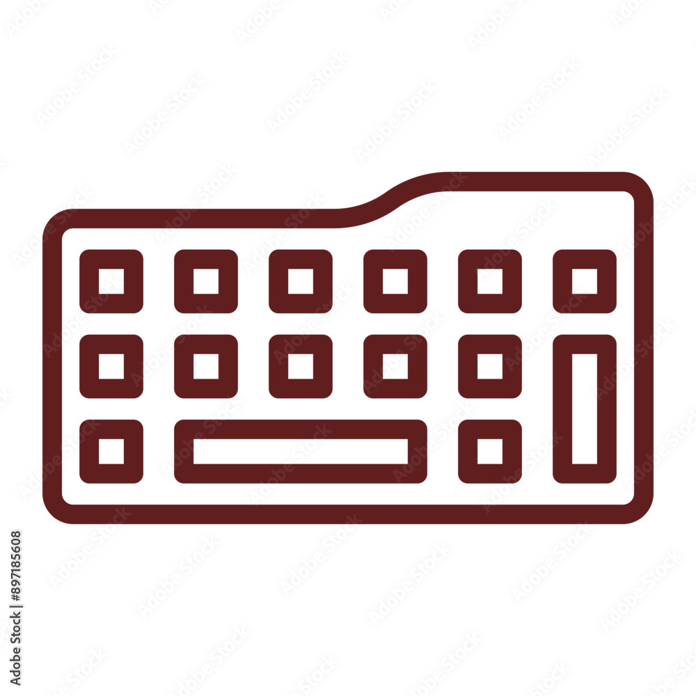 Naklejka premium Keyboard Vector Line Maroon Icon Design