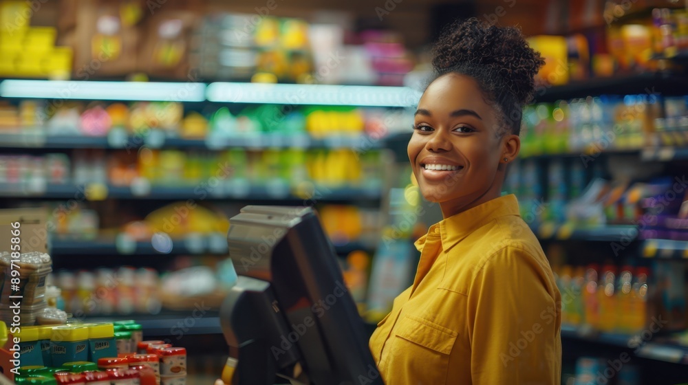 The Smiling Supermarket Cashier The Smiling Supermarket Cashier
