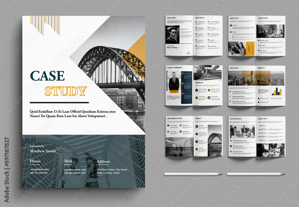 Business Case Study Booklet Template Stock Template | Adobe Stock