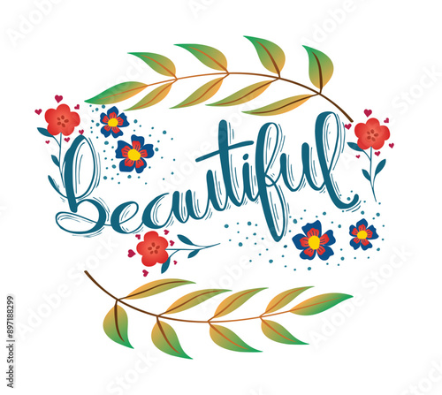 Modern and stylish art beautiful lettering vector