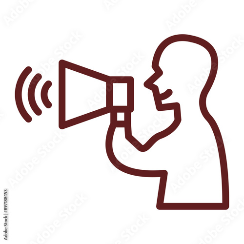 Director Vector Line Maroon Icon Design