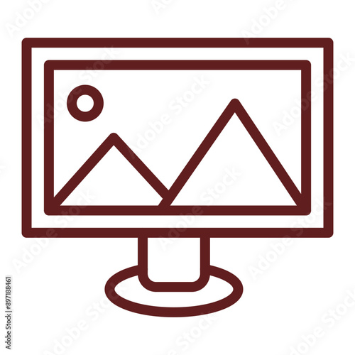 Film Color Correction Vector Line Maroon Icon Design