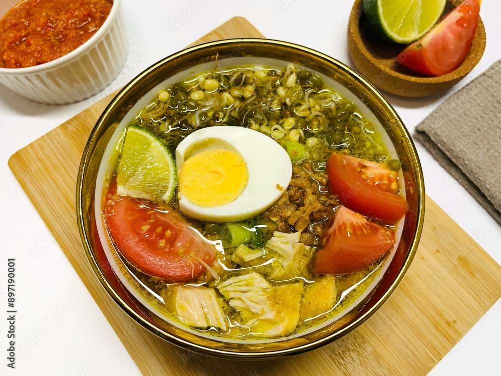 Chicken Soto or Soto Ayam in Indonesia. Soto ayam is a traditional ...