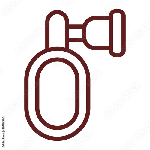 Anesthesia Vector Line Maroon Icon Design