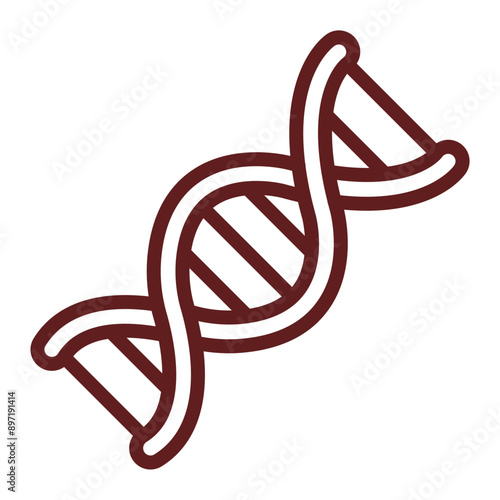 DNA Vector Line Maroon Icon Design
