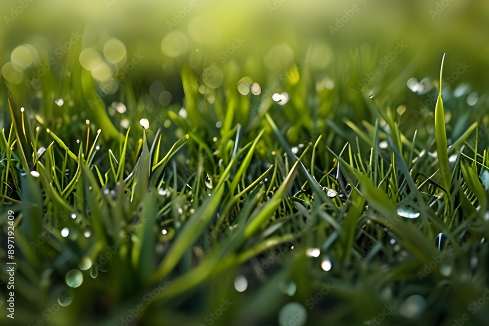 spring green grass and blurred background Generative AI spring green grass and blurred background Generative AI
