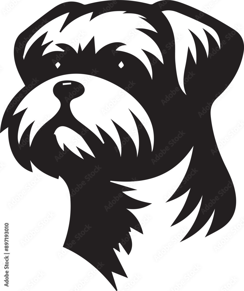 Dog Head silhouette, black vector on white background Dog Head silhouette, black vector on white background