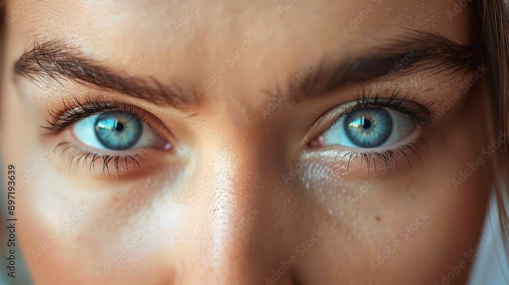 Oceanic Gaze: A captivating close-up of piercing blue eyes, reflecting depth and intrigue. Oceanic Gaze: A captivating close-up of piercing blue eyes, reflecting depth and intrigue.