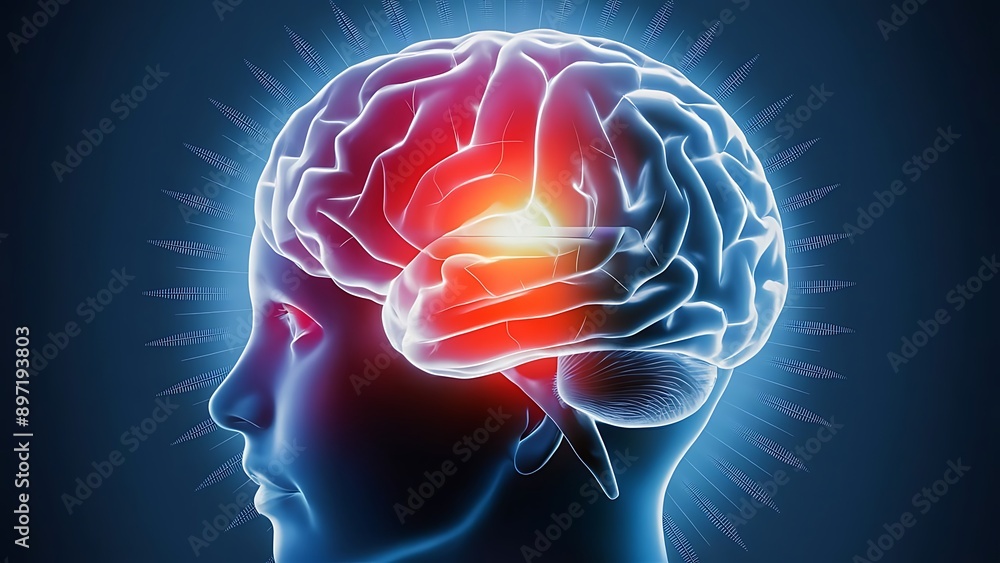 Human Brain Cover Artwork Intelligence Mind Concept Background Side View 3d illustration Human Brain Cover Artwork Intelligence Mind Concept Background Side View 3d illustration