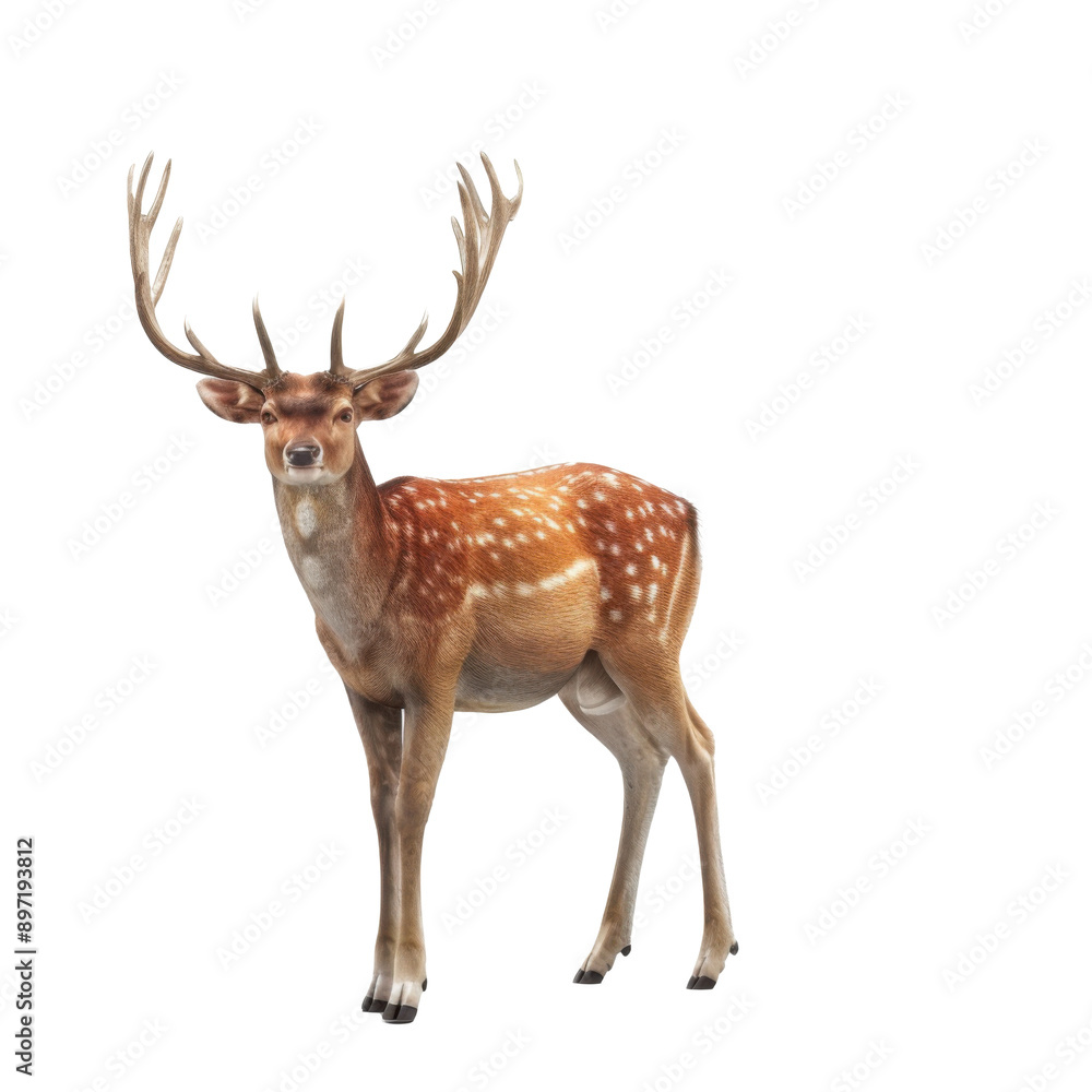 A Majestic Deer With Large Antlers A Majestic Deer With Large Antlers